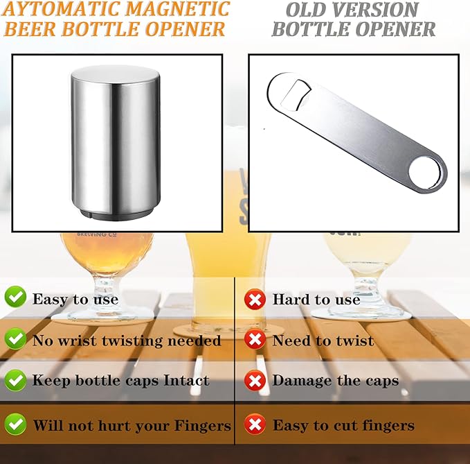 3 Pieces Automatic Magnetic Beer Bottle Opener, Portable Pop the Top Wine - Image 3
