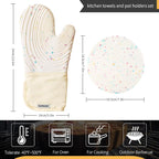 Silicone Mitts Oven, Silicone Oven Mitts Pair, Oven Gloves, Long Cooking Mitts - Image 2