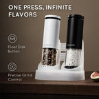 Flendy Electric Salt and Pepper Grinder Set Rechargeable, Automatic Salt and - Image 2
