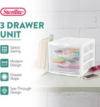Sterilite ClearView Compact Stacking 3 Drawer Storage Organizer System - Image 4