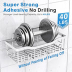 EUDELE 5-Pack Rustproof Stainless Steel Shower Caddy Set– No Drill Adhesive - Image 4