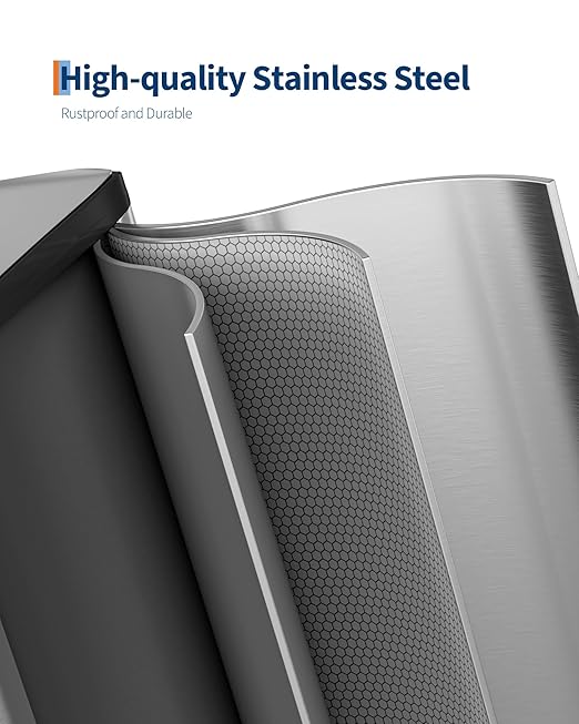 GarveeHome 2 x 10.6 gal Stainless Steel Double Trash Can - Image 3