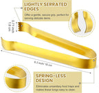 Gejoy 12 Pieces Small Serving Tongs 6.3" Mini Gold Ice Stainless Steel - Image 2