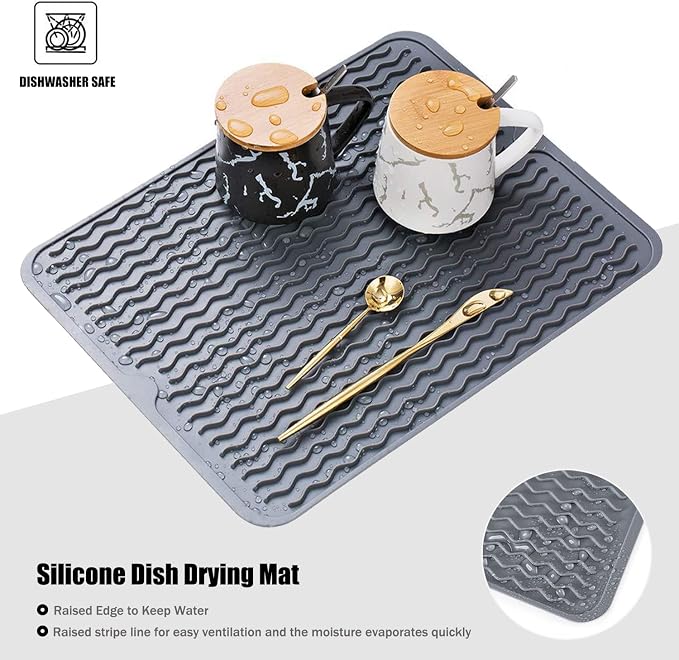 Large 14" x 11" Silicone Dish Drying Mat - Image 3