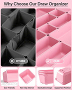 KEMETHY 25 PCS Plastic Drawer Organizers Set, 4 Sizes Vanity Organizer - Image 5