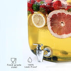 2 Gallon Drink Dispenser with 2 Press Type Spigot, Sun Tea Glass Mason Jar - Image 4