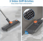 Scrub Brush with Long Handle, Floor Scrub Brush Squeegee Broom - Image 2