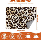 Brown Leopard Dish Drying Mat for Kitchen Counter Microfiber Absorbent Dish - Image 2