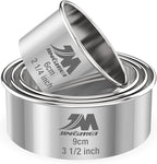 M JNGMEI 4 Pieces Stainless Steel Cookie Cutter Set Biscuit Cutter 2.25inch by MJINGMEI