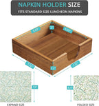 Acacia Wood Napkin Holder for Table, Napkins Holders For Paper Napkins - Image 2