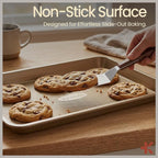 Diamond Bottom Cookie Sheet Set of 2, Nonstick Gold Carbon Steel Baking Pans - Image 5