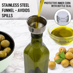 Zulay Kitchen 17oz Olive Oil Dispenser Bottle – Glass Oil Cruet - Image 2