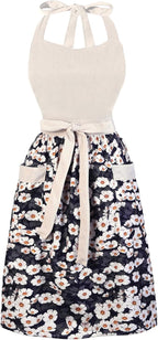 Cute Floral Aprons for Women by HYVOROS