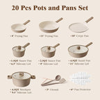 SENSARTE 20Pcs Pots and Pans Set Nonstick, Ceramic Cookware Set Non Stick - Image 2
