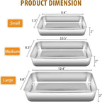 E-far Baking Pans Set of 3, Stainless Steel Sheet Cake Pan - Image 2