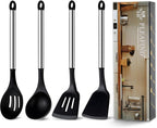 Pleafind 4-Pcs Silicone Cooking Utensils Set, Wok Utensils Set Include Wok Ladle by Pleafind