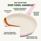 GreenPan Rio Healthy Ceramic Nonstick 8" Frying Pan Skillet and Silicone - Image 4