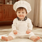 2PCS Baby Chef Outfit Set, Baby Apron and Chef Hat - Image 6