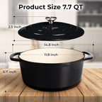 Zulay Kitchen 7.7 Quart Enameled Cast Iron Dutch Oven Pot - Image 8