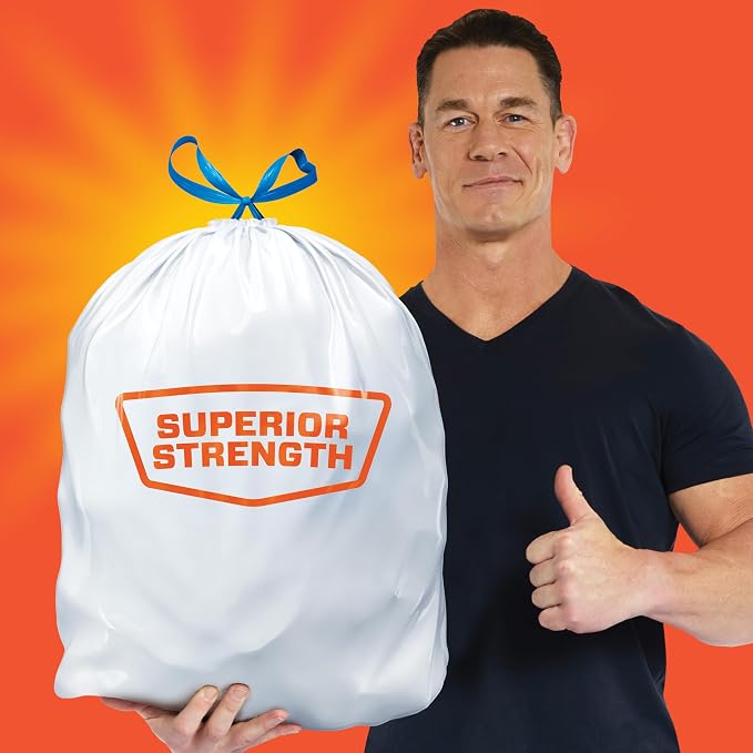 Hefty Strong White 13 Gallon Trash Bags - Image 4