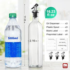 GMISUN Olive Oil Dispenser And Vinegar Bottle 3 Pack 17oz, - Image 2