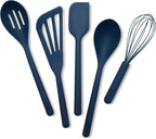 GreenPan Silicone 5 Piece Cooking Utensil Set, Slotted & Solid Spoon, Flexible by GreenPan