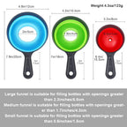 Large Small Funnel Set of 3, Food Grade Mini Funnels - Image 2