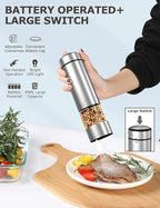 innhom Electric Salt Grinder Pepper Grinder Battery Operated Stainless Steel - Image 3