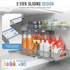 1 Pack 20.47IN Depth Under Sink Storage Organizer, Large 2-Tier Elegant Mesh - Image 4