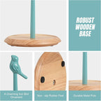 Wooden Paper Towel Holder countertop, Stylish Bird Shaped, Solid Wood Base&Iron - Image 6