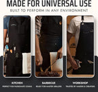 Asaya Chef and BBQ Apron with Bottle Opener and Hand Towel - 10oz Cotton Canvas - Image 7