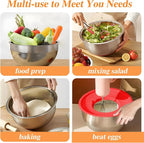 Mixing Bowls with Lids Set, Kitchen Food Organizers Nesting Mixing Bowl - Image 4