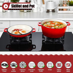 P&P CHEF 5Qt Dutch Oven Pot for Bread Baking, 2 In 1 Round Cast Iron Dutch Oven - Image 3