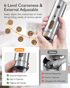 Electric Salt and Pepper Grinder Set, Upgraded 2-Speed Setting, External 6 - Image 3