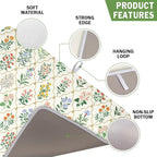 Floral Dish Drying Mat for Kitchen Counter Spring Summer Wild Flowers Diamond - Image 3