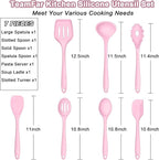 TeamFar Silicone Cooking Utensil Set of 7, Kitchen Nonstick Tools Turner Spoon - Image 2