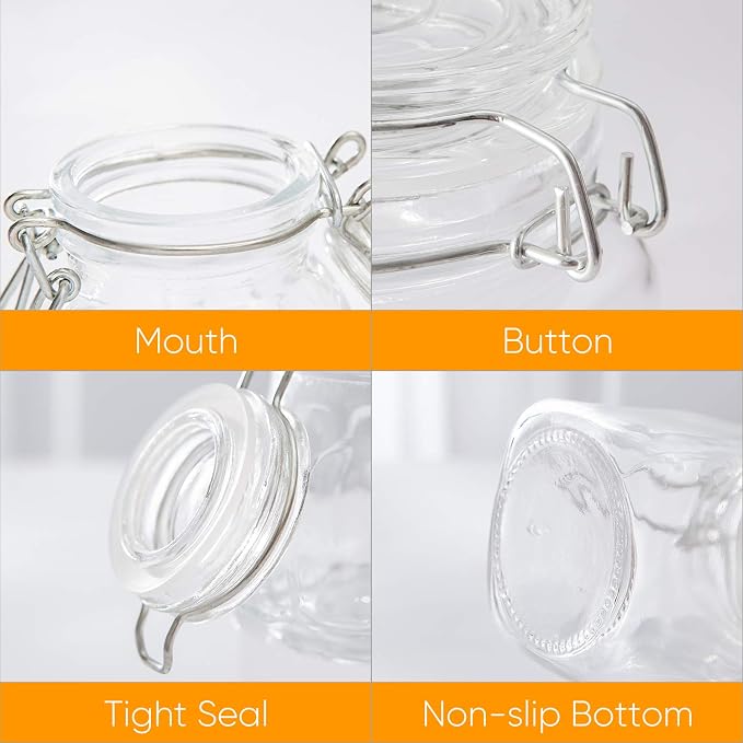 Flrolove Spice Jars 30 Pack 4oz Square Glass Jars - Image 3