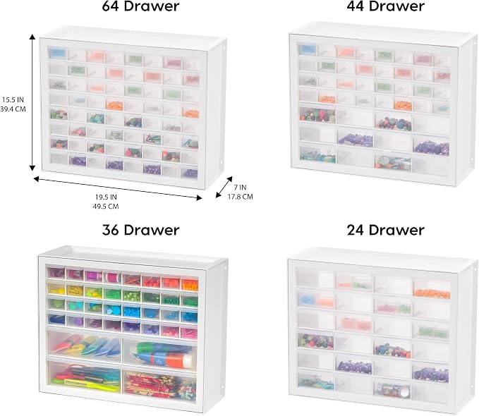 IRIS USA Small Parts Storage Cabinet, Made in USA, 44-Drawer Organizer - Image 4