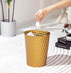 Venalys Small Metal Trash Can Wastebasket, Decorative Honeycomb Garbage Can - Image 2
