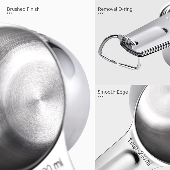 Measuring Cups: U-Taste 18/8 Stainless Steel Measuring Cups Set of 7-Piece: 1/8 - Image 6