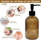Brown Glass Soap Dispenser Set - Image 4