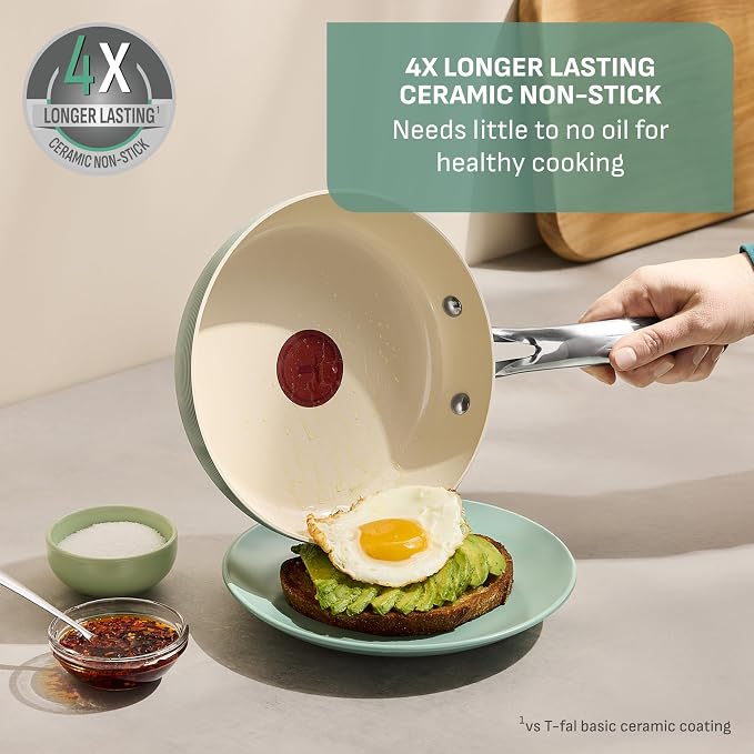 T-Fal Inspire Ceramic Frying Pans Nonstick 10.5 Inch Skillet - Image 4