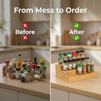 2 Pack Bamboo Spice Rack Organizer - Image 9