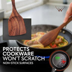 7 Pcs Teak Wooden Kitchen Utensils – Handcrafted Wooden Cooking Utensils Set - Image 5