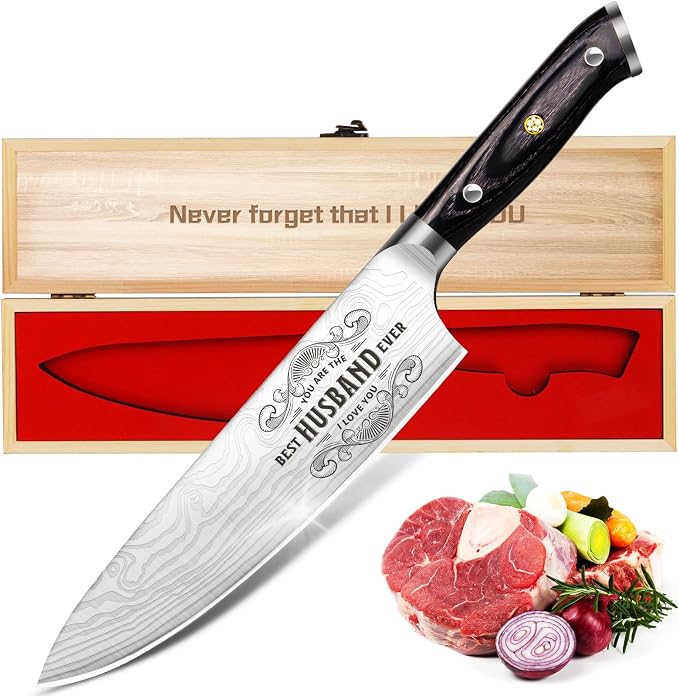 Funistree Gifts for Men Him Husband, 8 inch Professional German 1.4116 Chef by Funistree