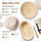 Sourdough Starter Kit, Banneton Bread Proofing Baskets Set, Sourdough Bread - Image 2