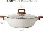 CAROTE Hot Pot with Divider Double Flavor Divided Stockpot with Glass Lid - Image 2