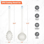 Silicone Spaghetti Spoon&Soup Ladle Cooking Utensils Set of 2, No Scratch - Image 6