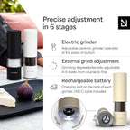 LARS NYSØM Electric Salt and Pepper Grinder Set I Automatic Salt and Pepper - Image 2