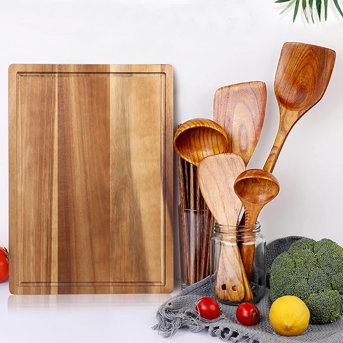 3 Pcs Acacia Wood Cutting Board Set - Image 7